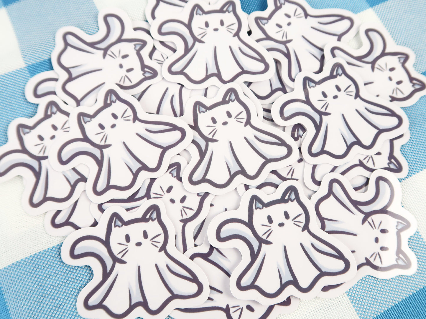 Ghost Cat Die Cut Sticker