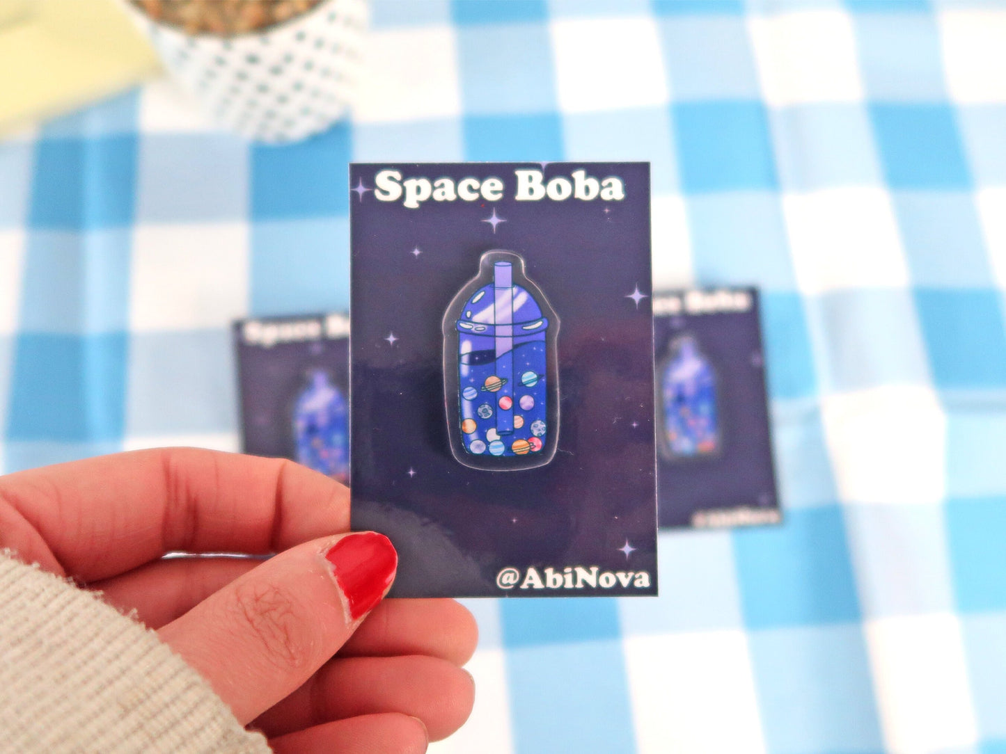 Space Boba Acrylic Pin
