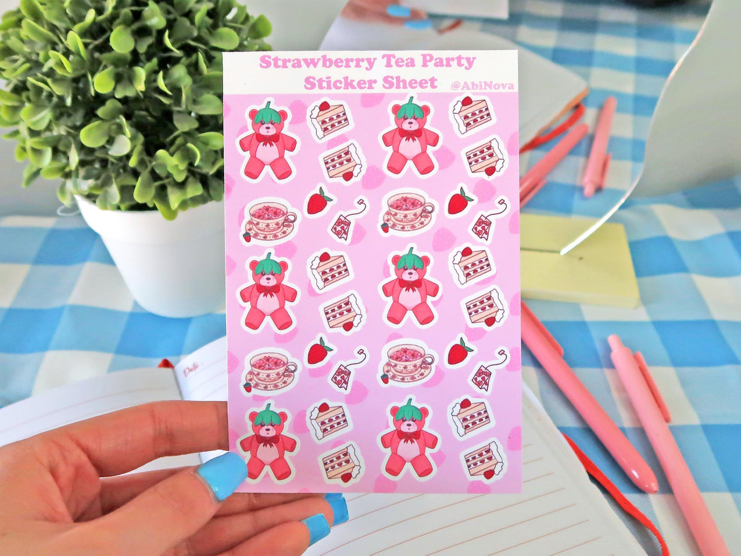 Strawberry Tea Party Sticker Sheet