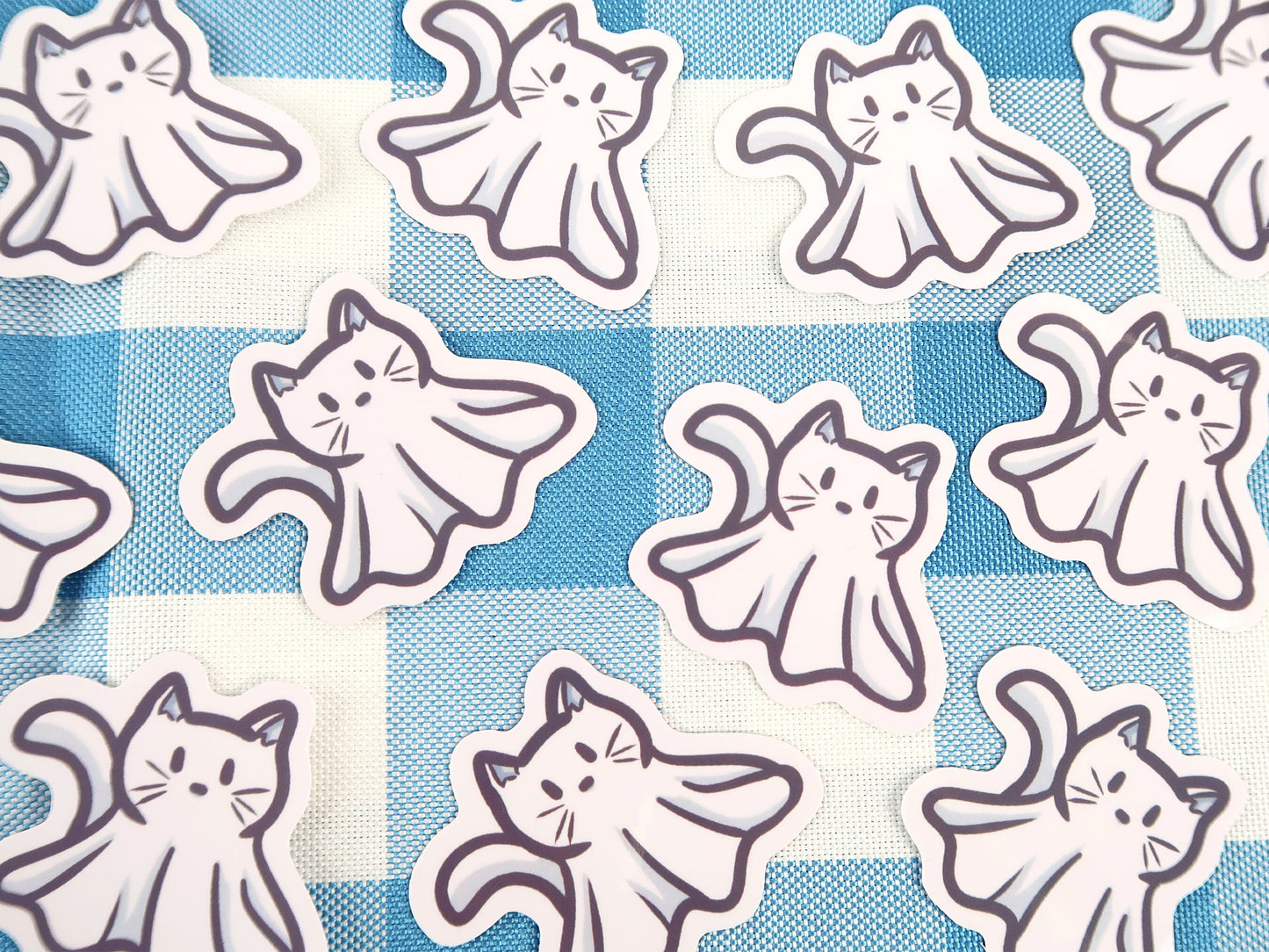 Ghost Cat Die Cut Sticker