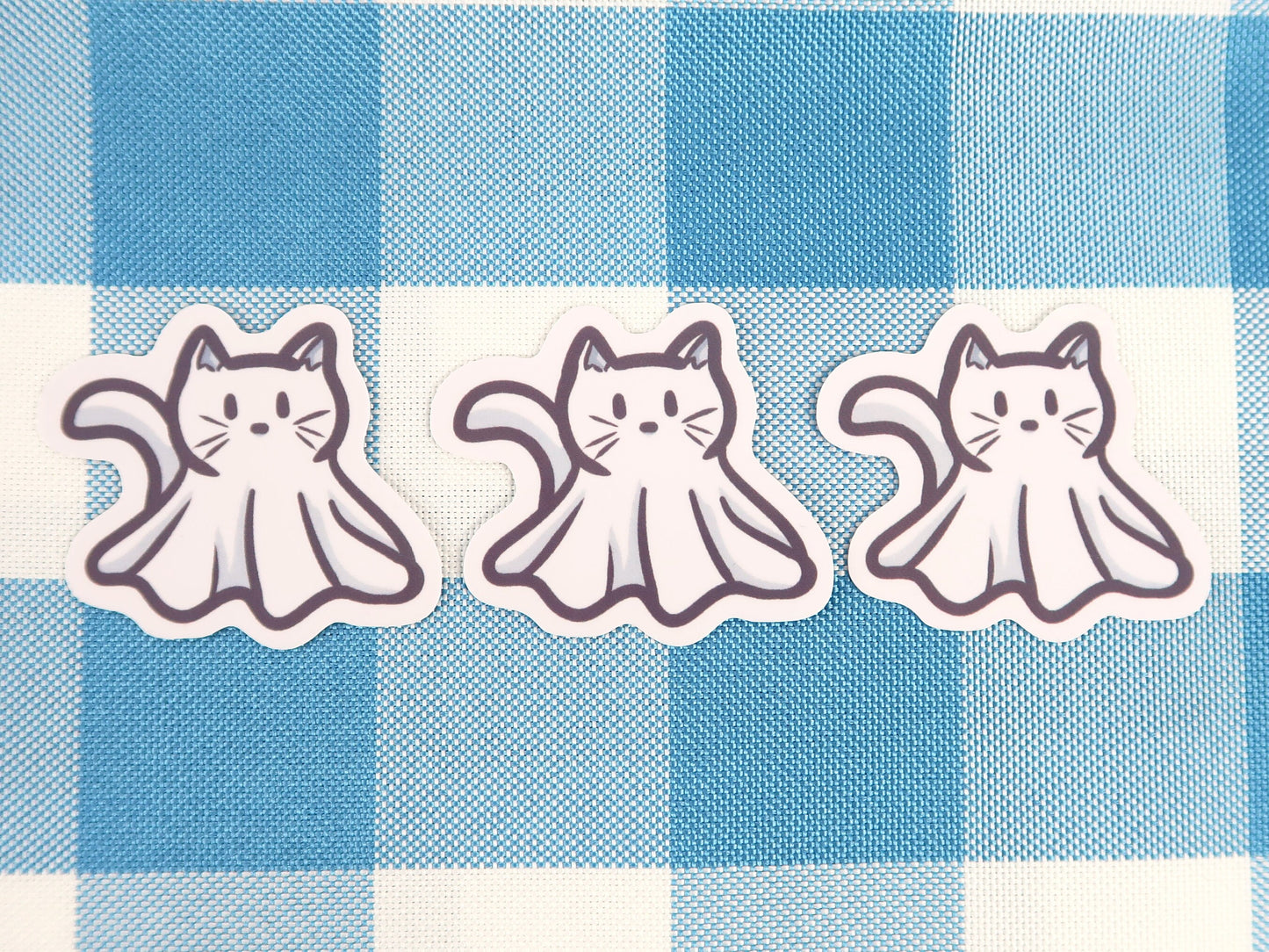 Ghost Cat Die Cut Sticker