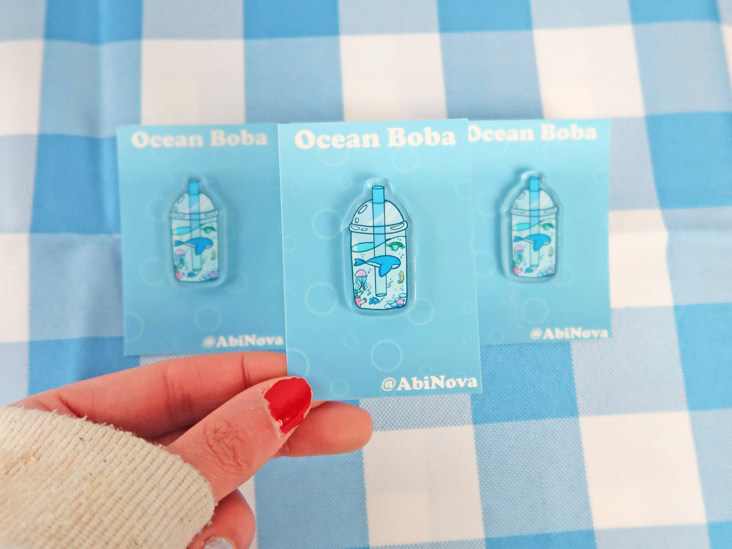 Ocean Boba Acrylic pins