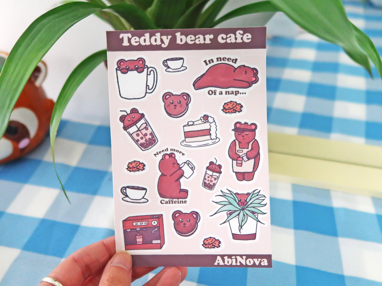 Cosy Teddy Bear Café Sticker Sheet