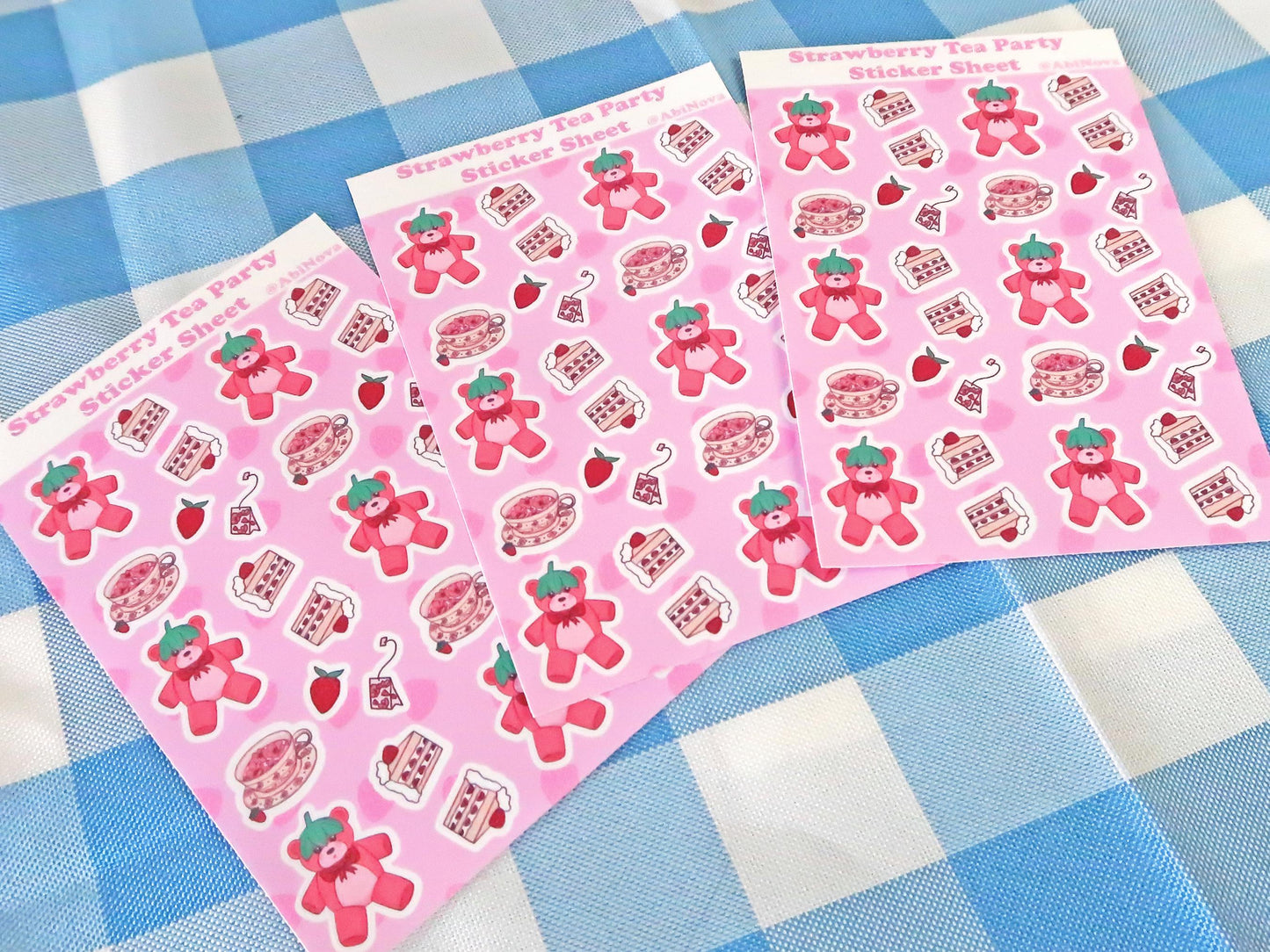 Strawberry Tea Party Sticker Sheet