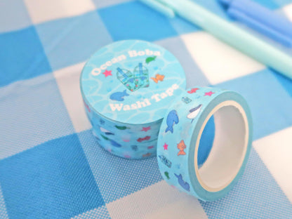 Cute Ocean Boba Washi Tape