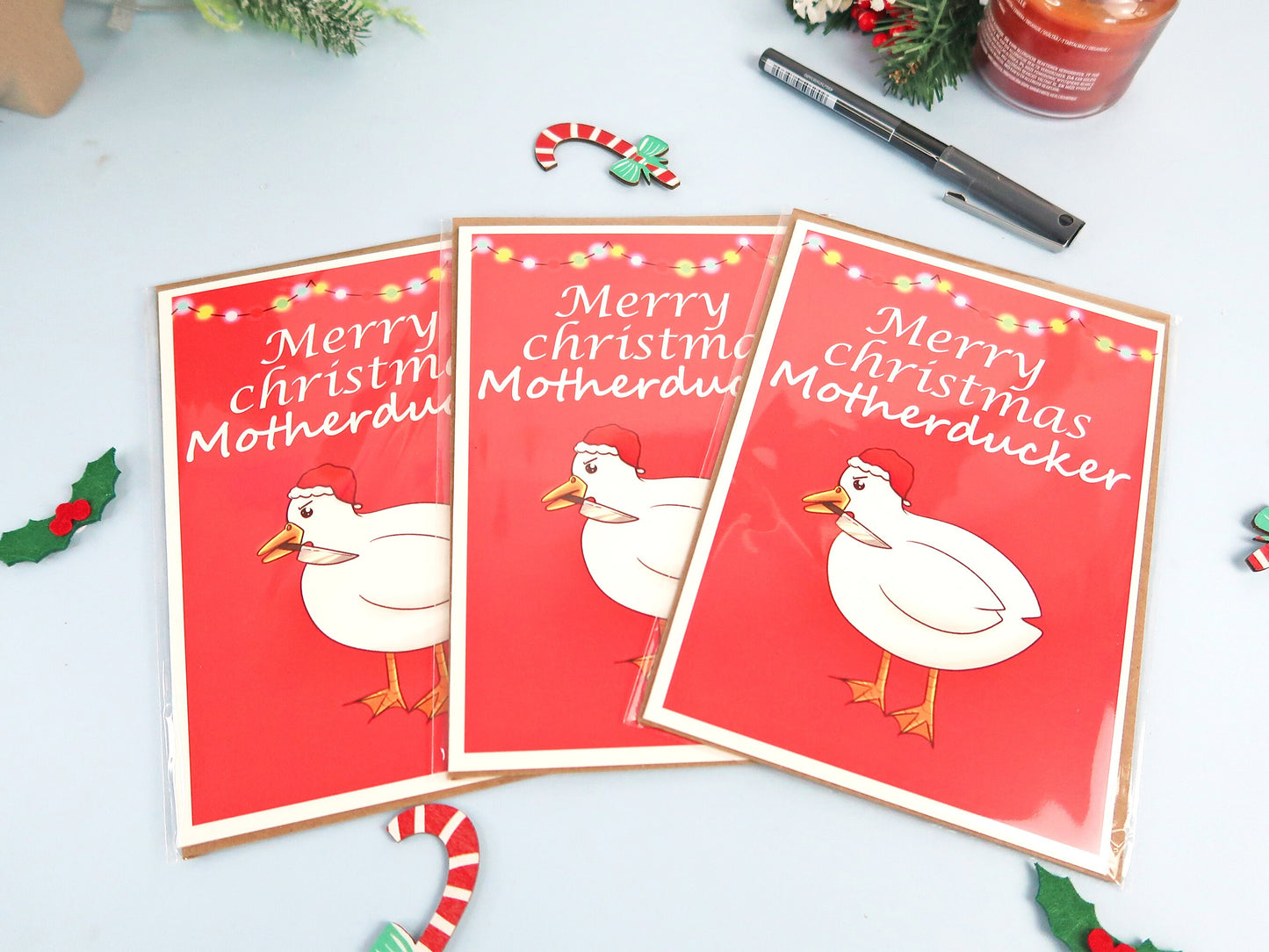 Funny Duck Christmas Card