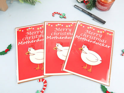 Funny Duck Christmas Card