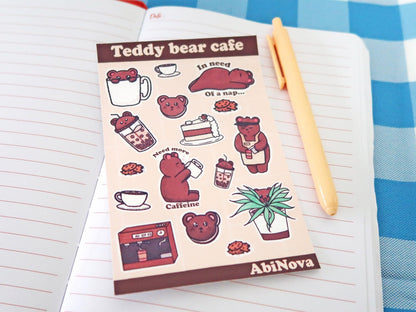 Cosy Teddy Bear Café Sticker Sheet