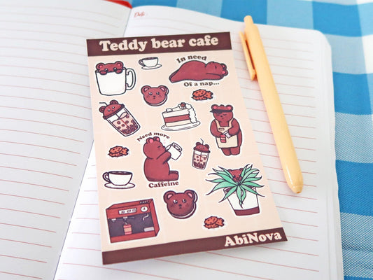 Cosy Teddy Bear Café Sticker Sheet