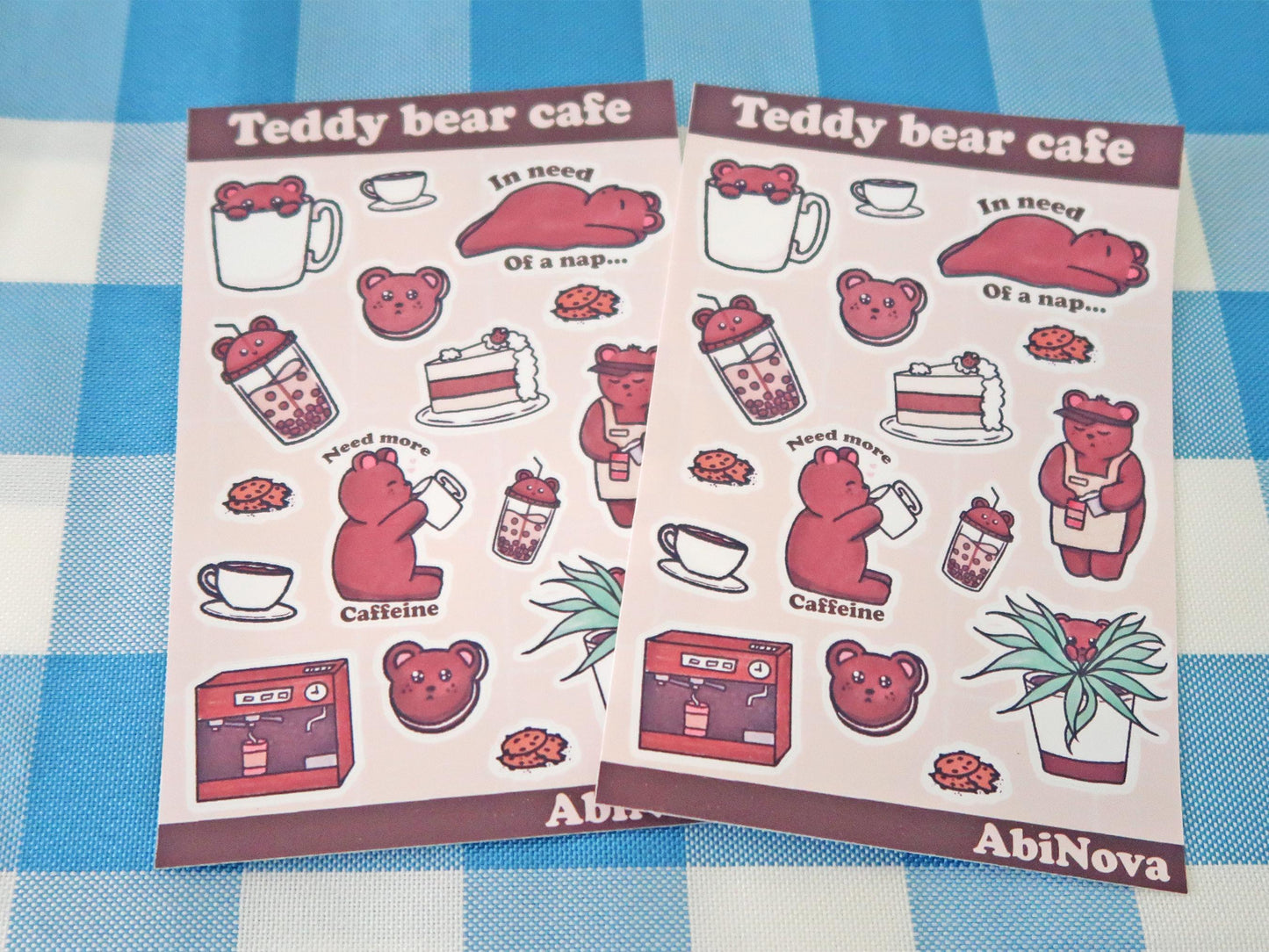 Cosy Teddy Bear Café Sticker Sheet