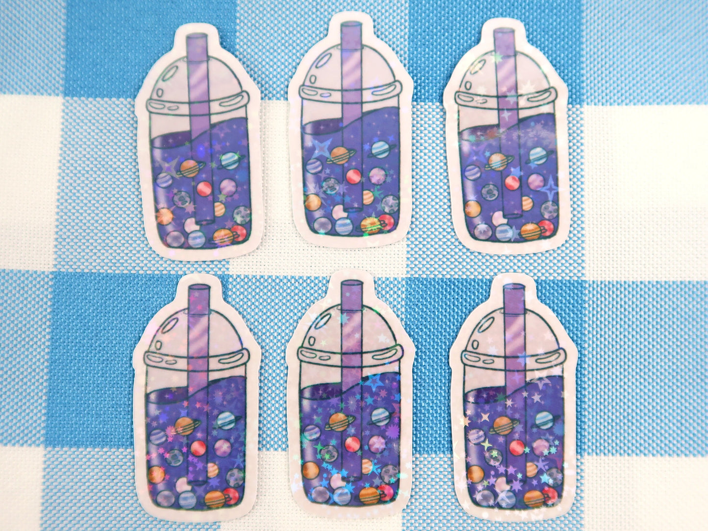 Holographic Space Boba Sticker