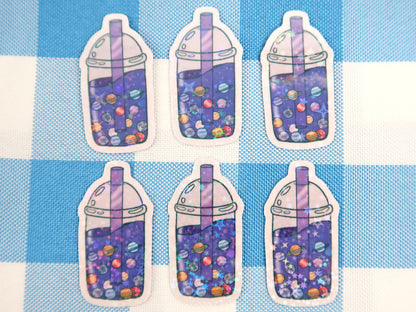 Holographic Space Boba Sticker