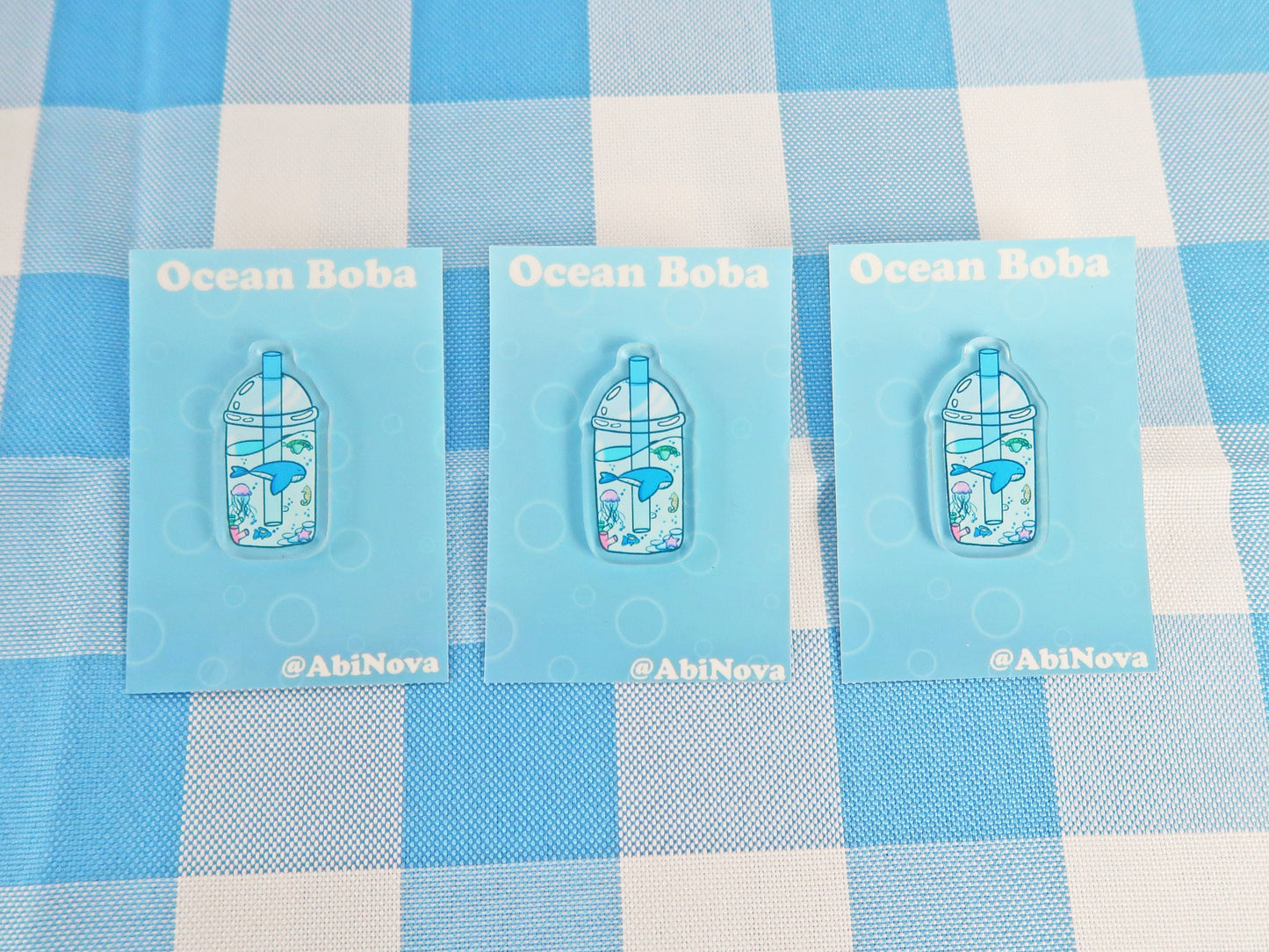Ocean Boba Acrylic pins