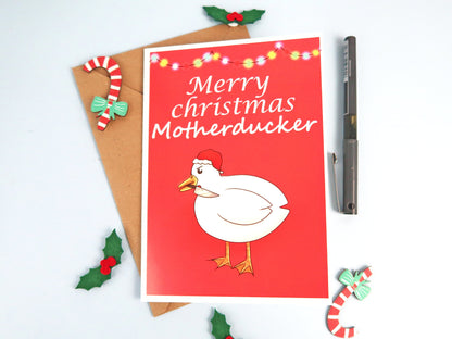 Funny Duck Christmas Card