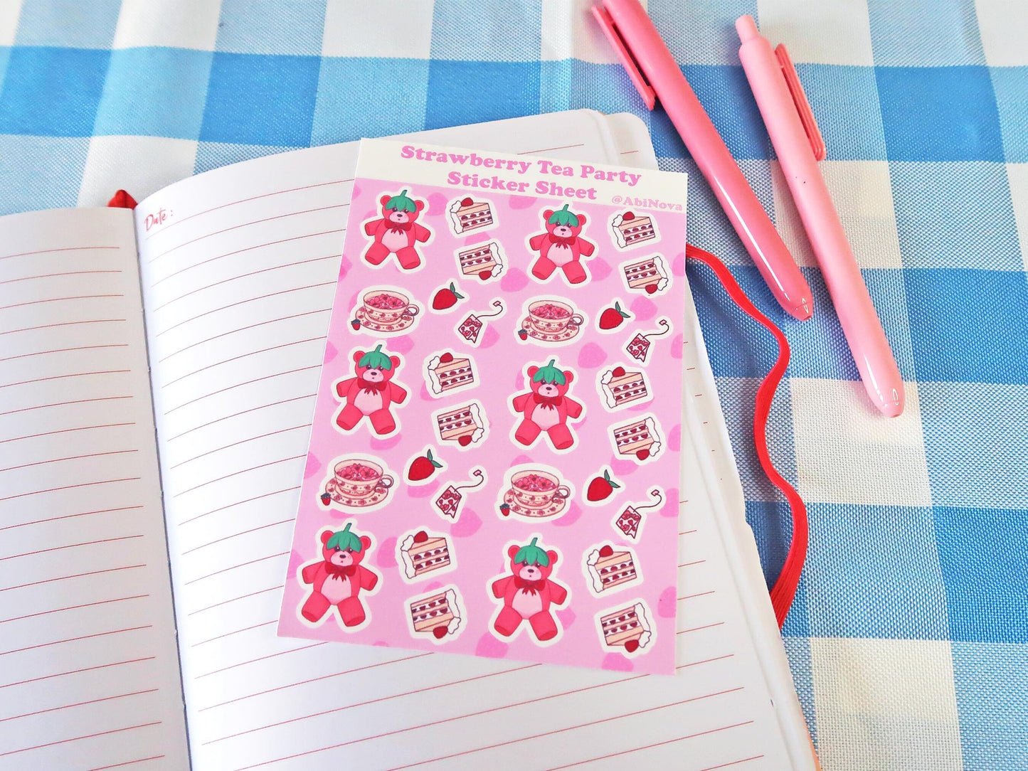 Strawberry Tea Party Sticker Sheet