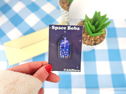 Space Boba Acrylic Pin