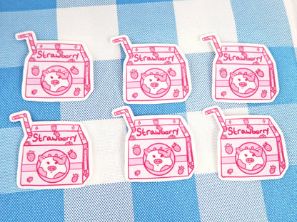 Adorable Strawberry Milk Sticker