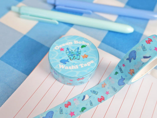 Cute Ocean Boba Washi Tape
