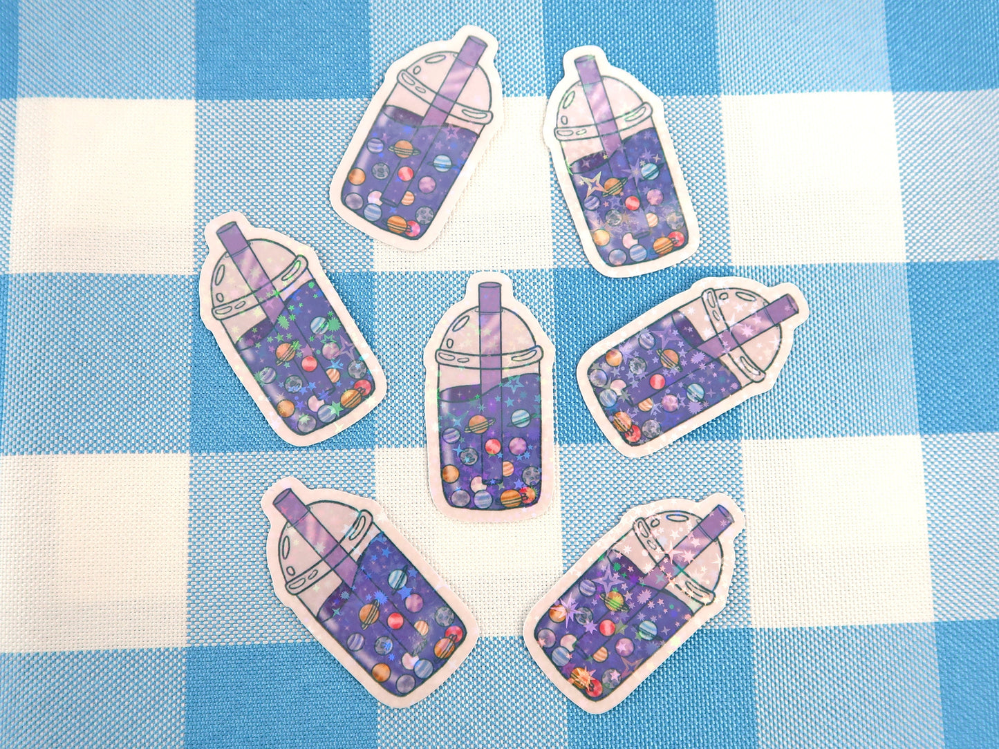 Holographic Space Boba Sticker