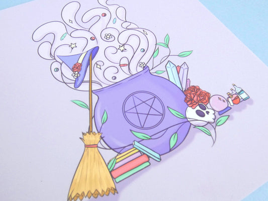 Pastel Witch Art Print