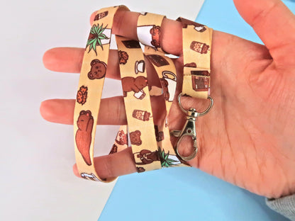 Cute Teddy Bear Café Lanyards