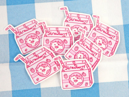 Adorable Strawberry Milk Sticker
