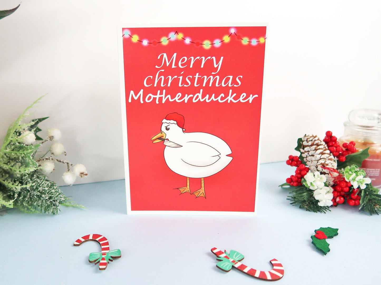 Funny Duck Christmas Card