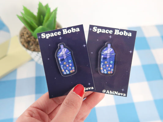 Space Boba Acrylic Pin