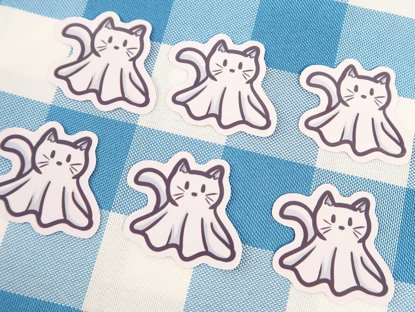 Ghost Cat Die Cut Sticker