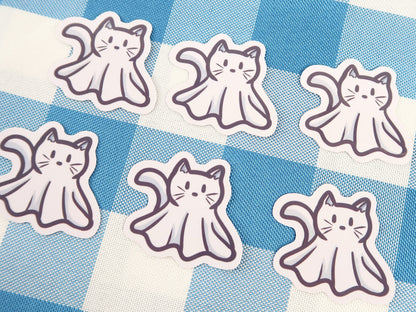 Ghost Cat Die Cut Sticker