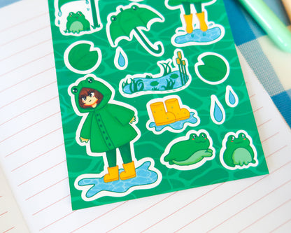 Cute Rainy Day Sticker Sheet
