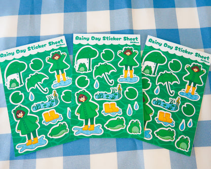 Cute Rainy Day Sticker Sheet