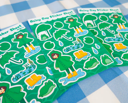 Cute Rainy Day Sticker Sheet