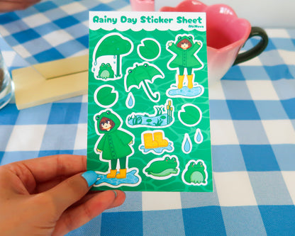 Cute Rainy Day Sticker Sheet