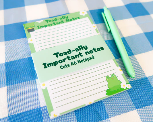 Kawaii Frog A6 Notepad