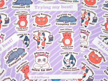 Trying My Best Sticker Sheets