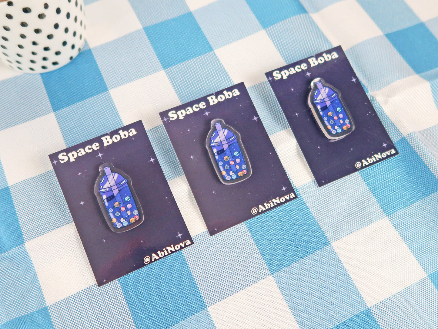 Space Boba Acrylic Pin