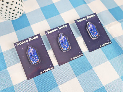 Space Boba Acrylic Pin