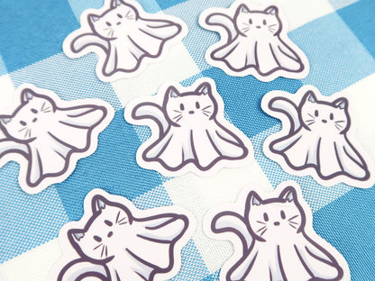 Ghost Cat Die Cut Sticker