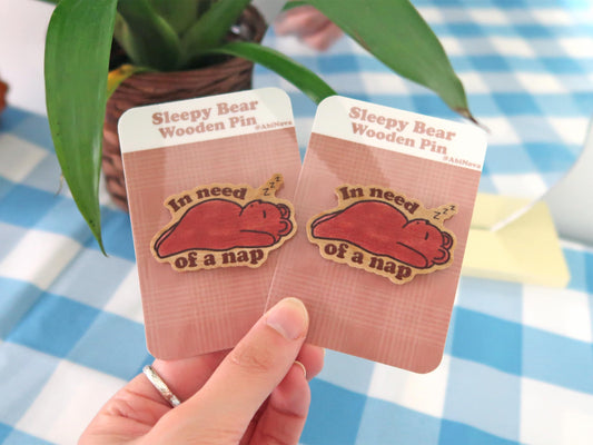In Need Of A Nap Wooden Pins