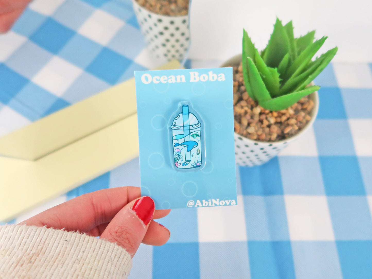 Ocean Boba Acrylic pins