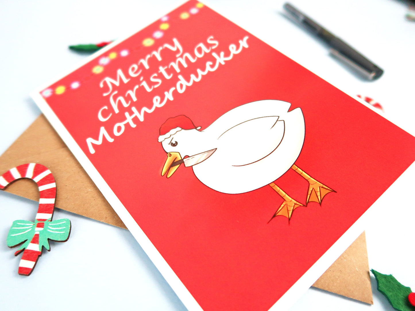Funny Duck Christmas Card
