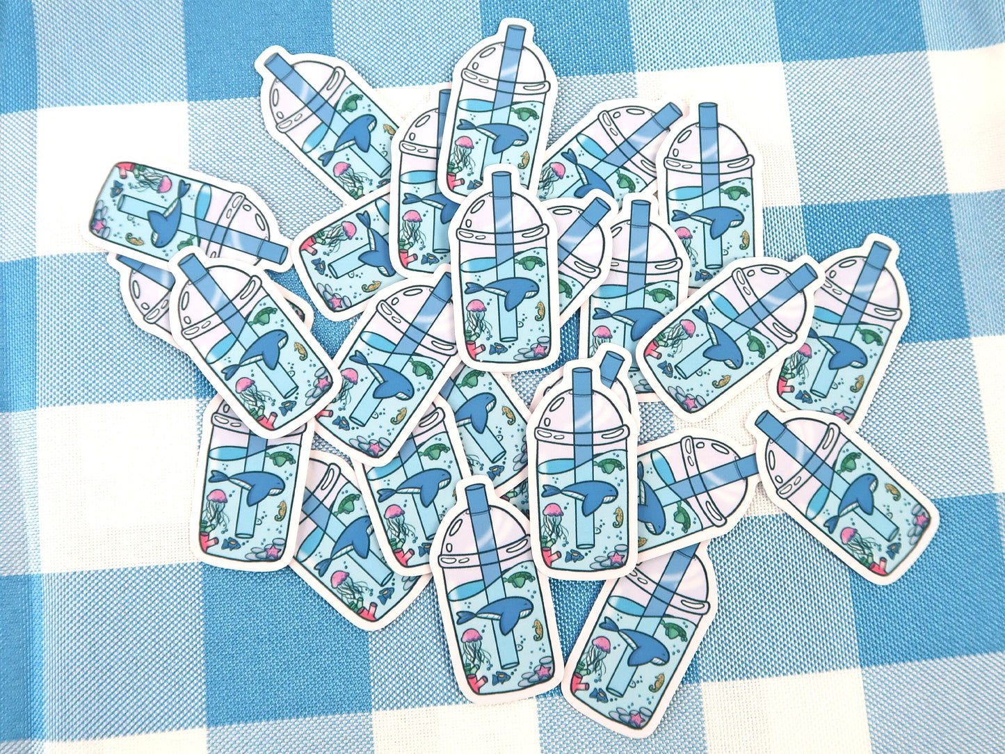 Ocean Boba Die Cut Sticker