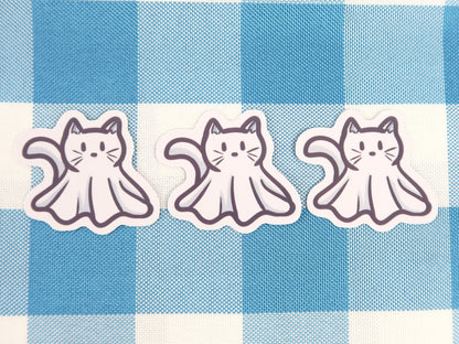 Ghost Cat Die Cut Sticker