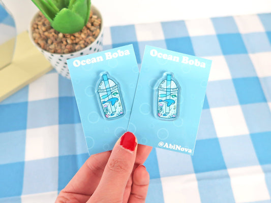 Ocean Boba Acrylic pins