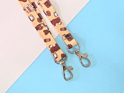 Cute Teddy Bear Café Lanyards