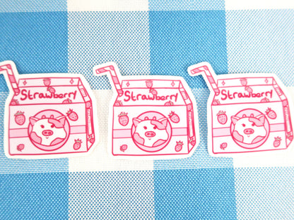 Adorable Strawberry Milk Sticker