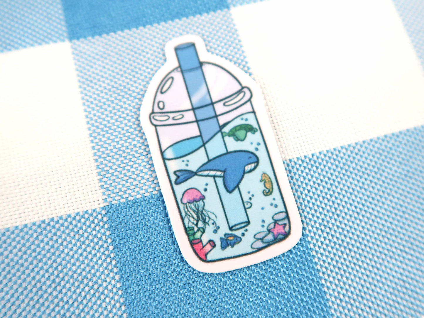 Ocean Boba Die Cut Sticker
