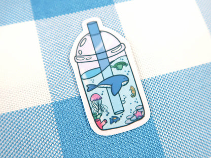 Ocean Boba Die Cut Sticker