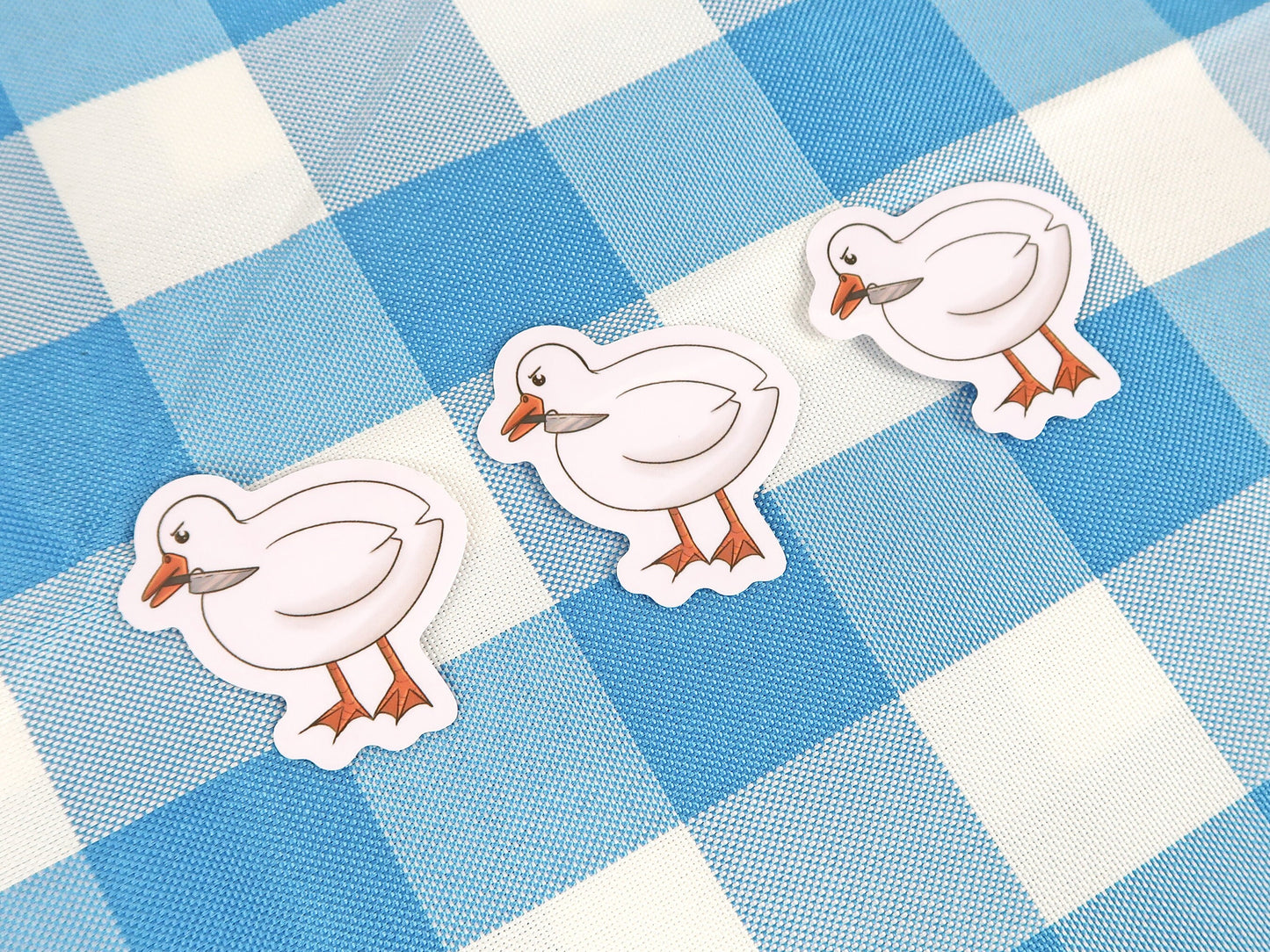 Angry Knife Duck Sticker
